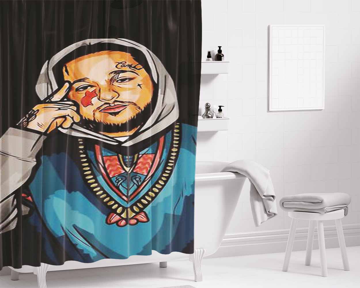 Asap Yams Bathroom Shower Curtain Fabric Waterproof | 66 X 72 Inch