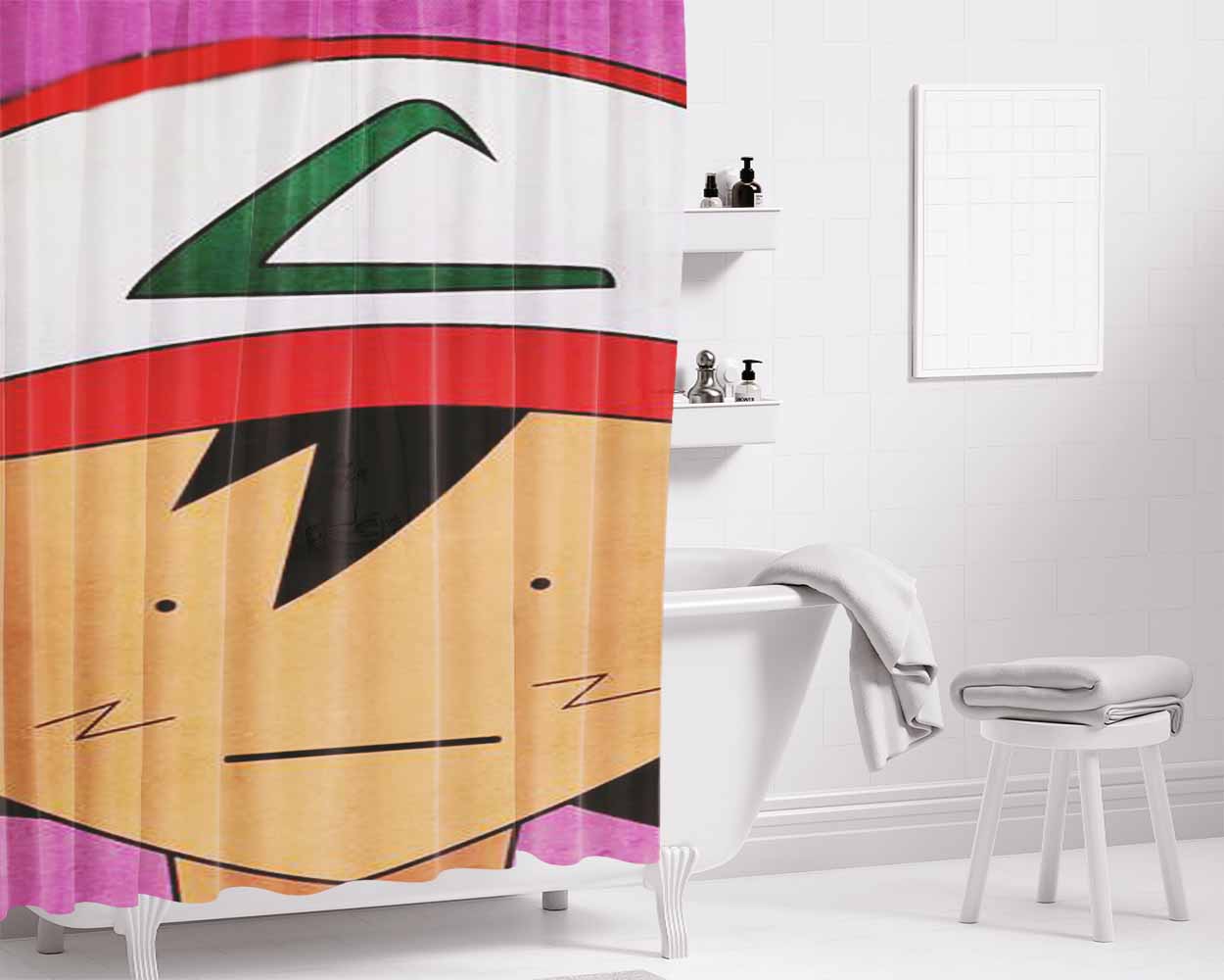 Ash Ditto Bathroom Shower Curtain Fabric Waterproof | 66 X 72 Inch