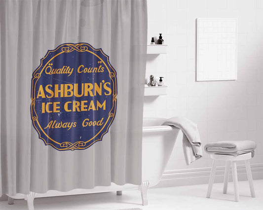 Ashburn'S Ice Cream Bathroom Shower Curtain Fabric Waterproof | 66 X 72 Inch
