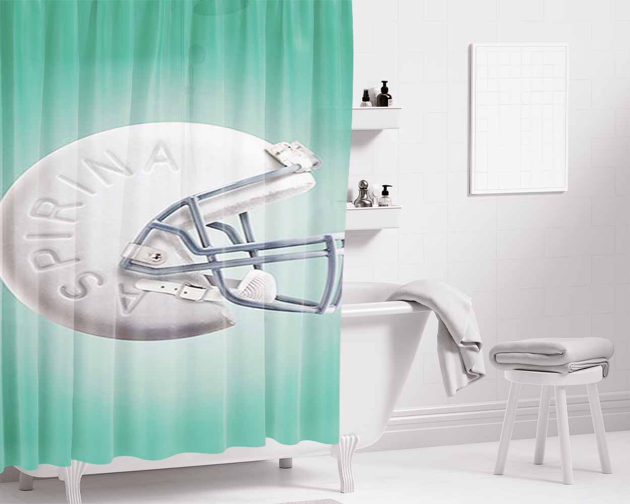Aspirina Bathroom Shower Curtain Fabric Waterproof | 66 X 72 Inch
