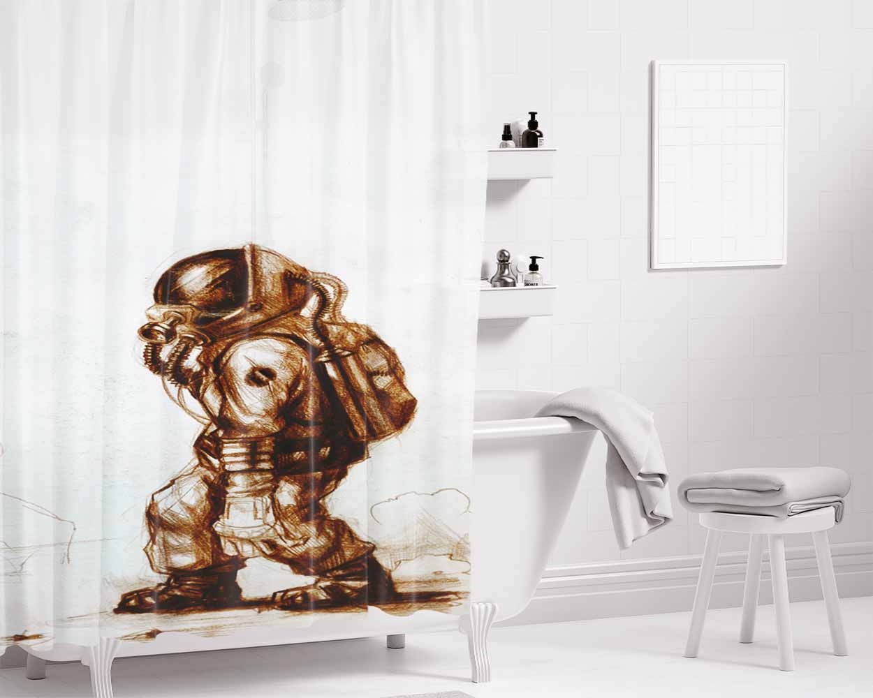 Astrounot Bathroom Shower Curtain Fabric Waterproof | 66 X 72 Inch