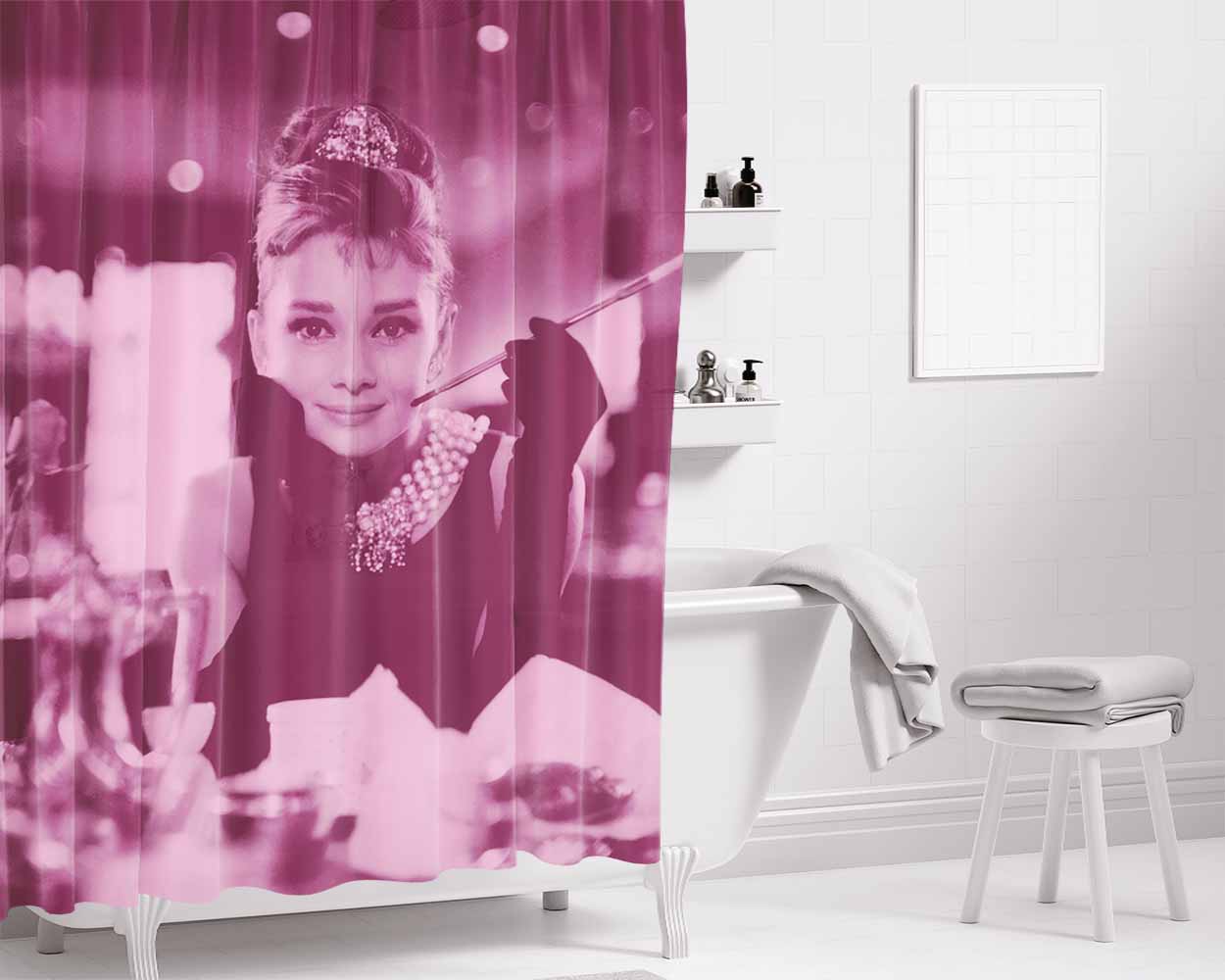 At The Restaurant Bathroom Shower Curtain Fabric Waterproof | 66 X 72 Inch