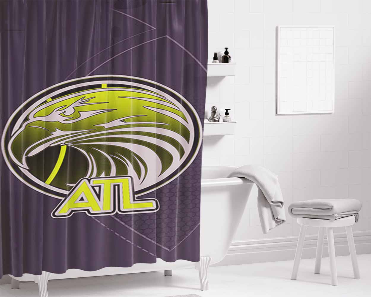 Atl Bathroom Shower Curtain Fabric Waterproof | 66 X 72 Inch