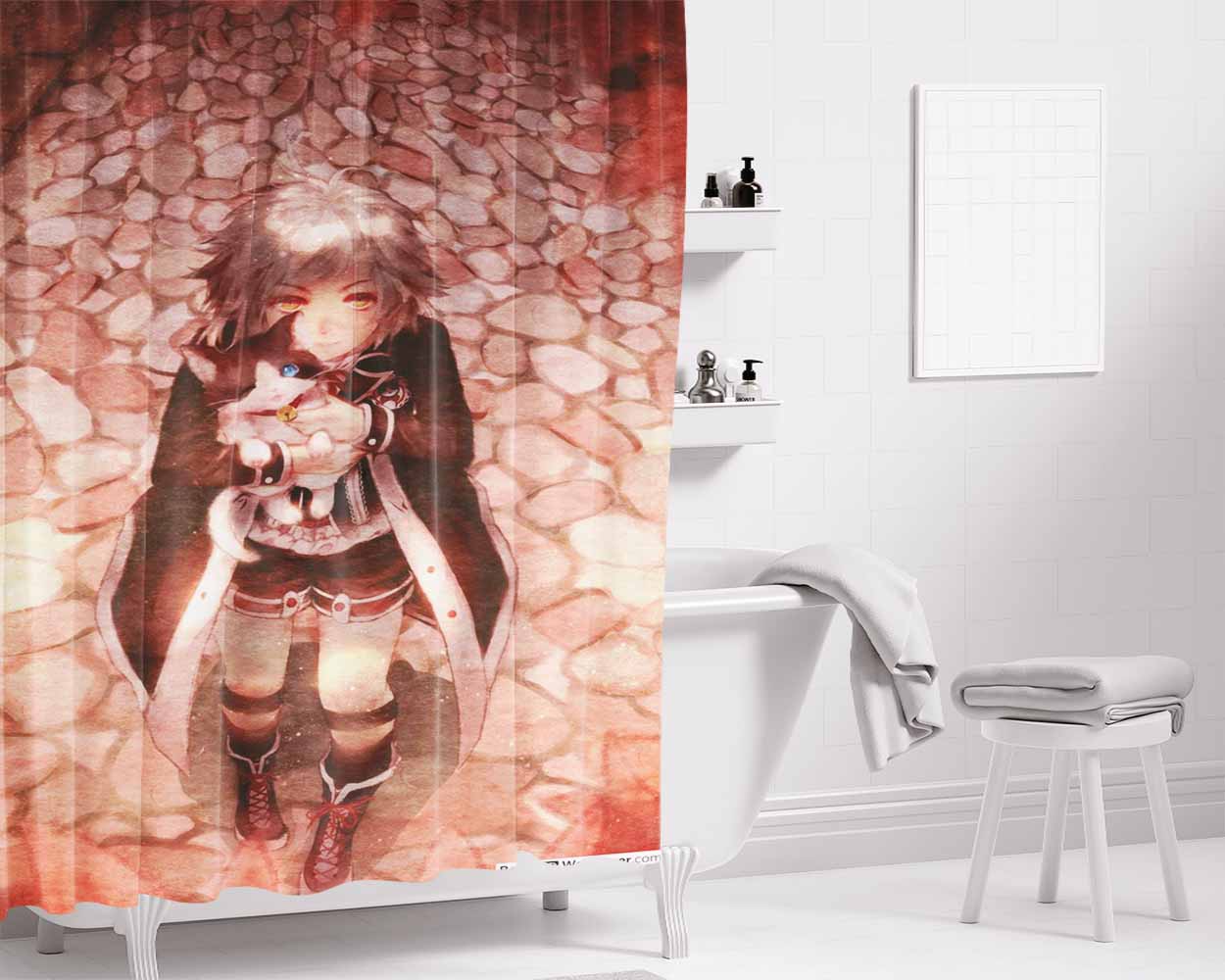 Atsushi Bungou Stray Dogs Bathroom Shower Curtain Fabric Waterproof | 66 X 72 Inch