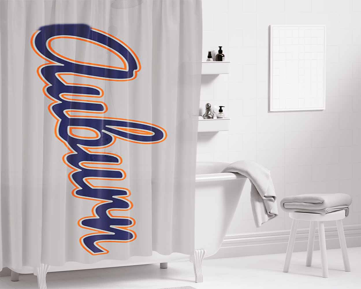 Auburn Bathroom Shower Curtain Fabric Waterproof | 66 X 72 Inch