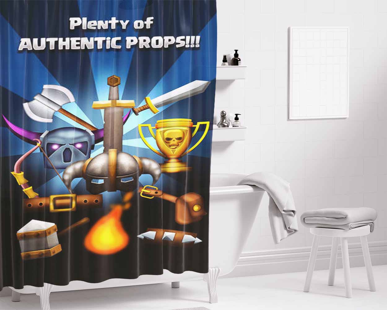 Authentic Props Bathroom Shower Curtain Fabric Waterproof | 66 X 72 Inch