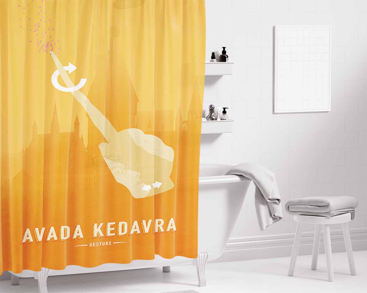 Avada Kedavra Bathroom Shower Curtain Fabric Waterproof | 66 X 72 Inch