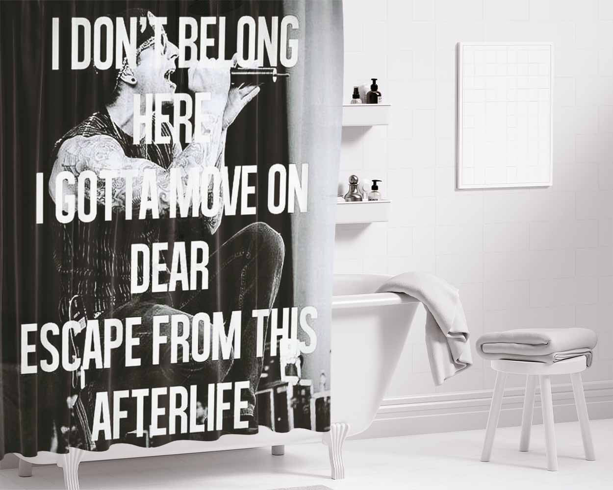 Avengeld Sevenfold Lyrics Bathroom Shower Curtain Fabric Waterproof | 66 X 72 Inch