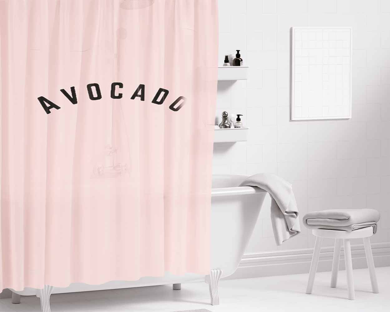 Avocado Slogan Bathroom Shower Curtain Fabric Waterproof | 66 X 72 Inch