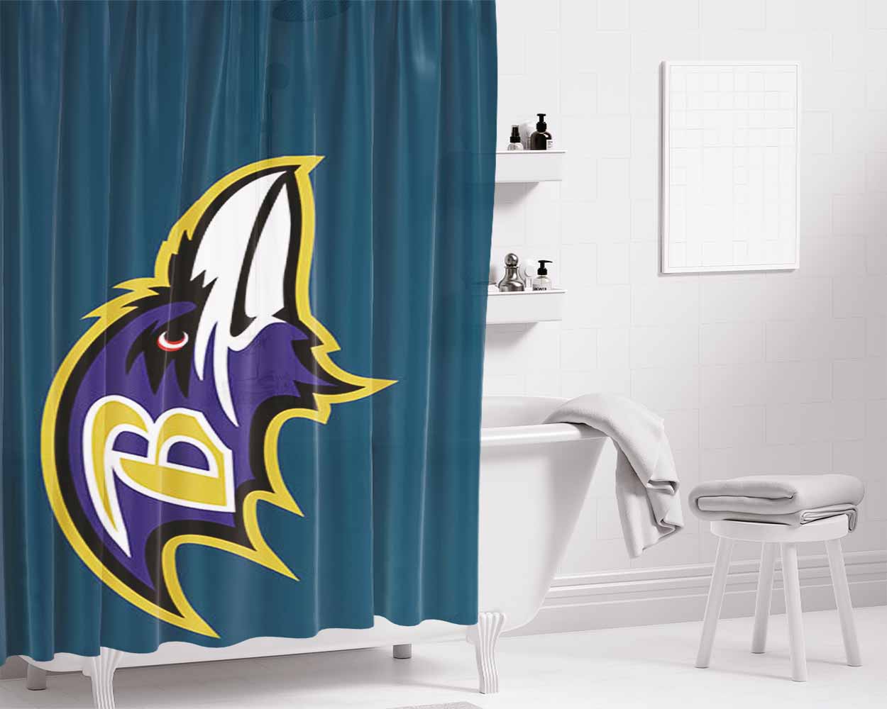 B Club Bathroom Shower Curtain Fabric Waterproof | 66 X 72 Inch