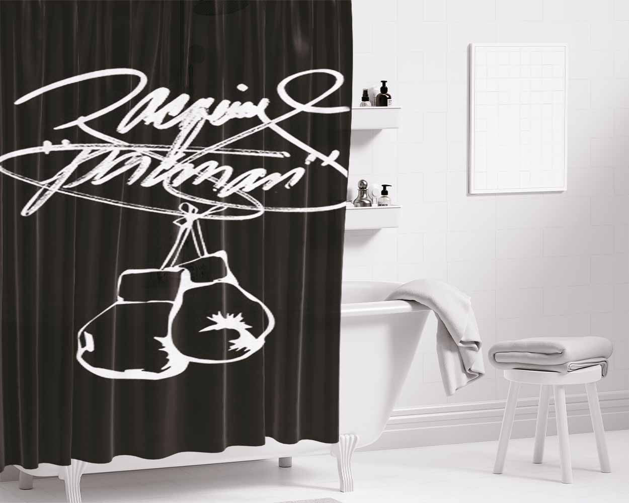 Back Neck Black 2 Bathroom Shower Curtain Fabric Waterproof | 66 X 72 Inch