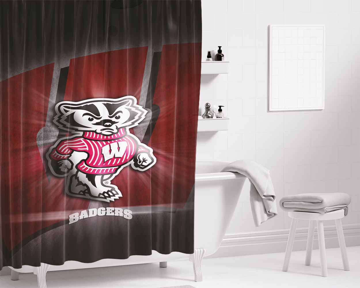 Badger Wallpapers Bathroom Shower Curtain Fabric Waterproof | 66 X 72 Inch