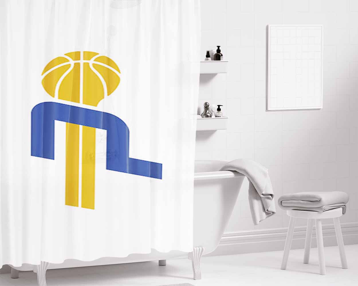 Ball Pacers Bathroom Shower Curtain Fabric Waterproof | 66 X 72 Inch