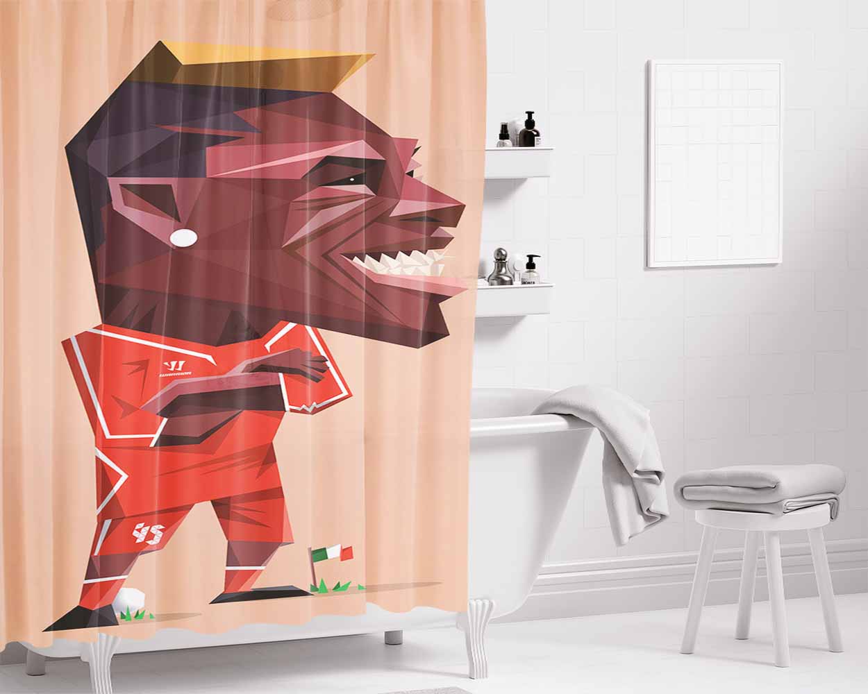 Balloteli Italy Bathroom Shower Curtain Fabric Waterproof | 66 X 72 Inch