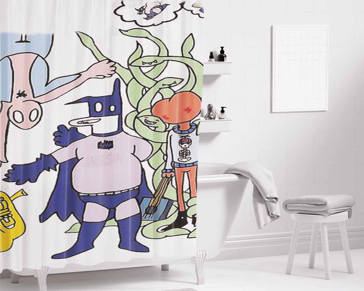 Baman Piderman Bathroom Shower Curtain Fabric Waterproof | 66 X 72 Inch