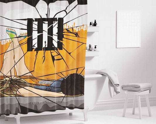 Band Artistic Bathroom Shower Curtain Fabric Waterproof | 66 X 72 Inch