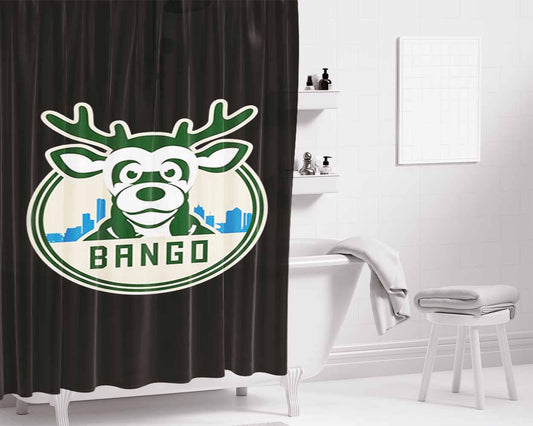 Bango Logo Bathroom Shower Curtain Fabric Waterproof | 66 X 72 Inch