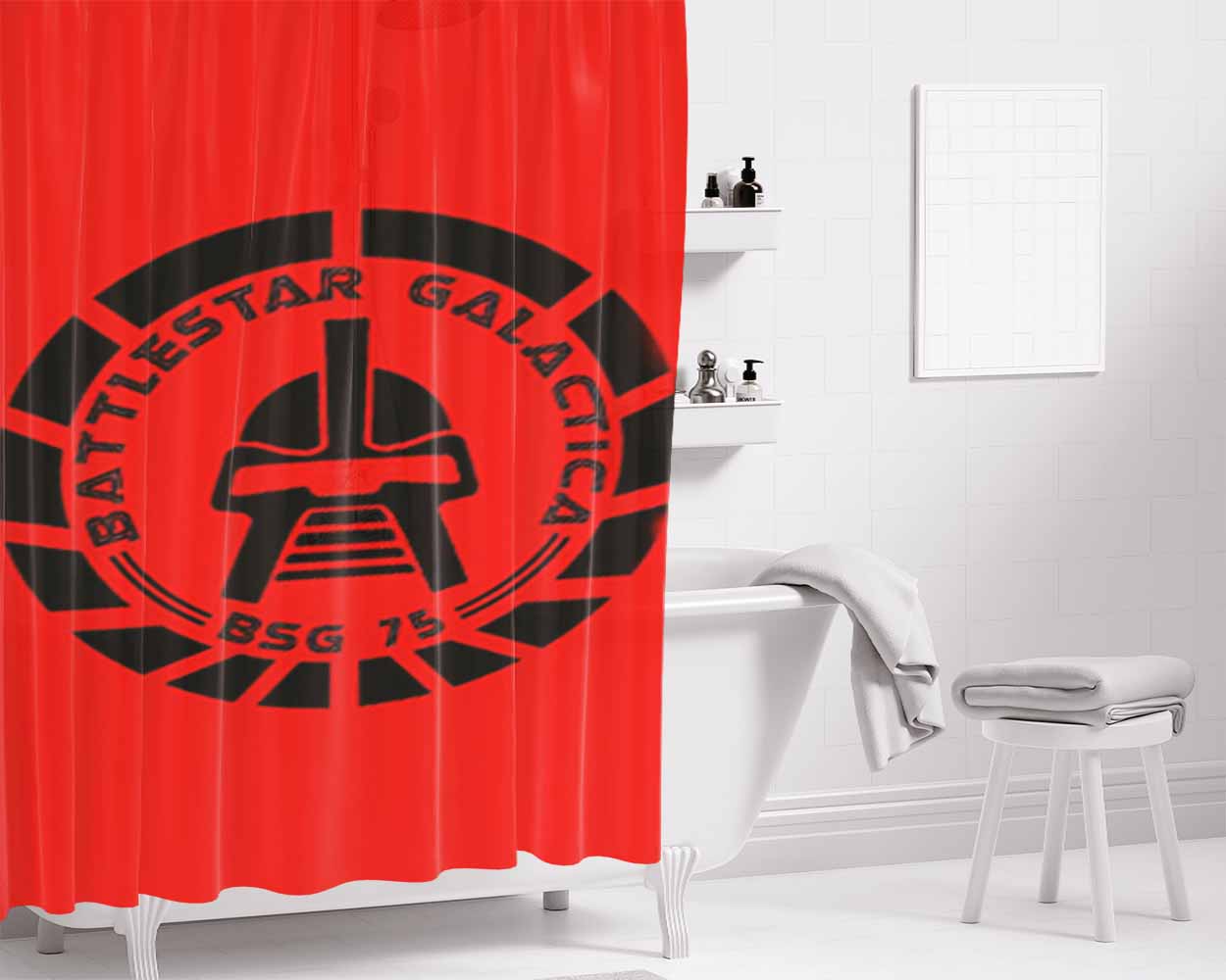 Battlestar Galactica Cylon Bathroom Shower Curtain Fabric Waterproof | 66 X 72 Inch
