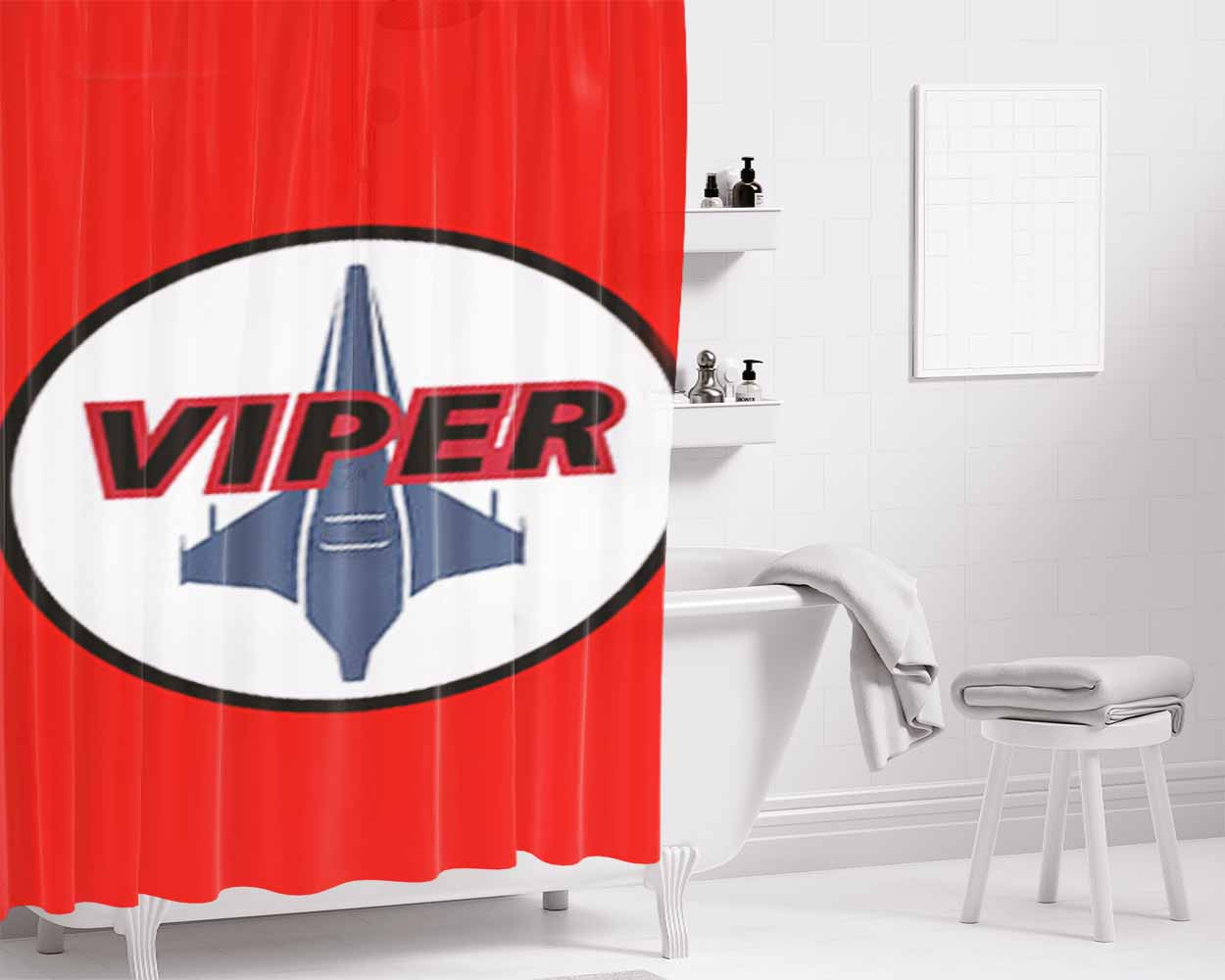 Battlestar Galactica Viper Bathroom Shower Curtain Fabric Waterproof | 66 X 72 Inch