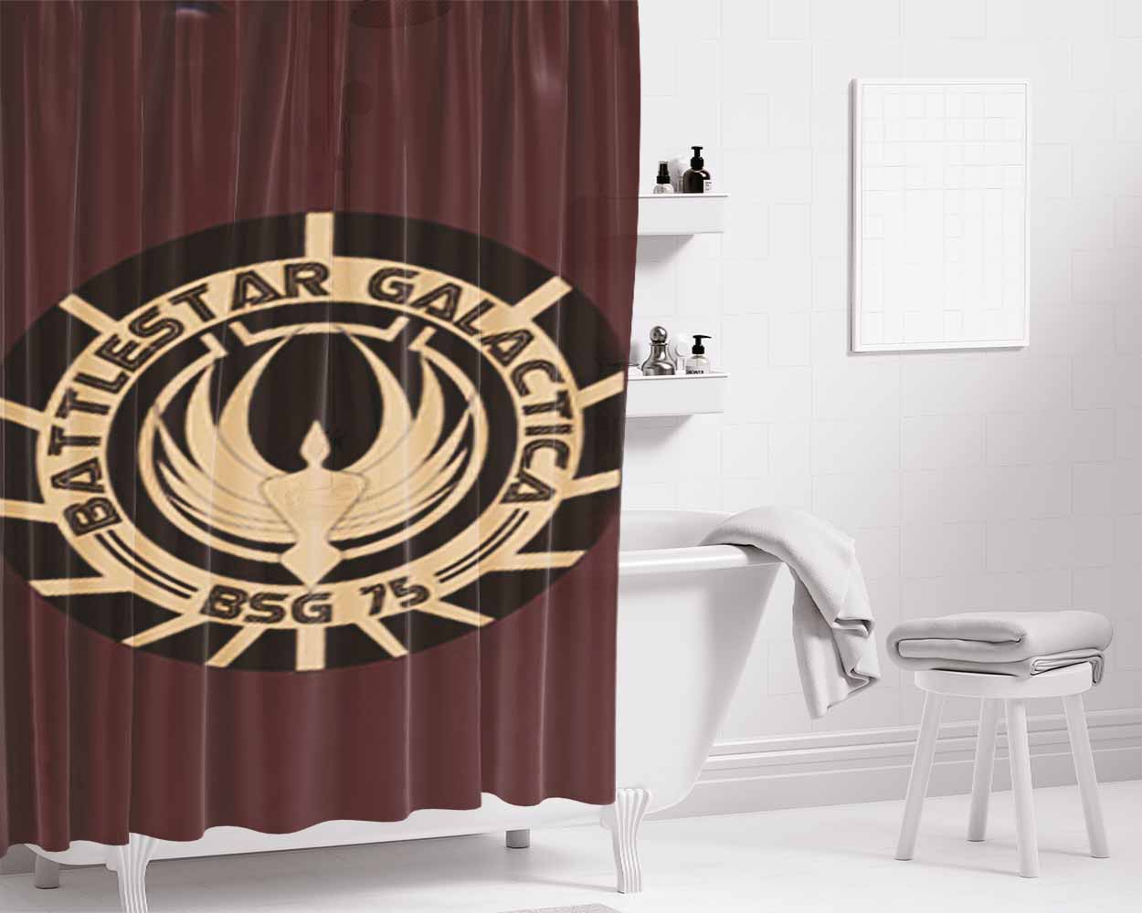 Battlestar Galactica Bathroom Shower Curtain Fabric Waterproof | 66 X 72 Inch