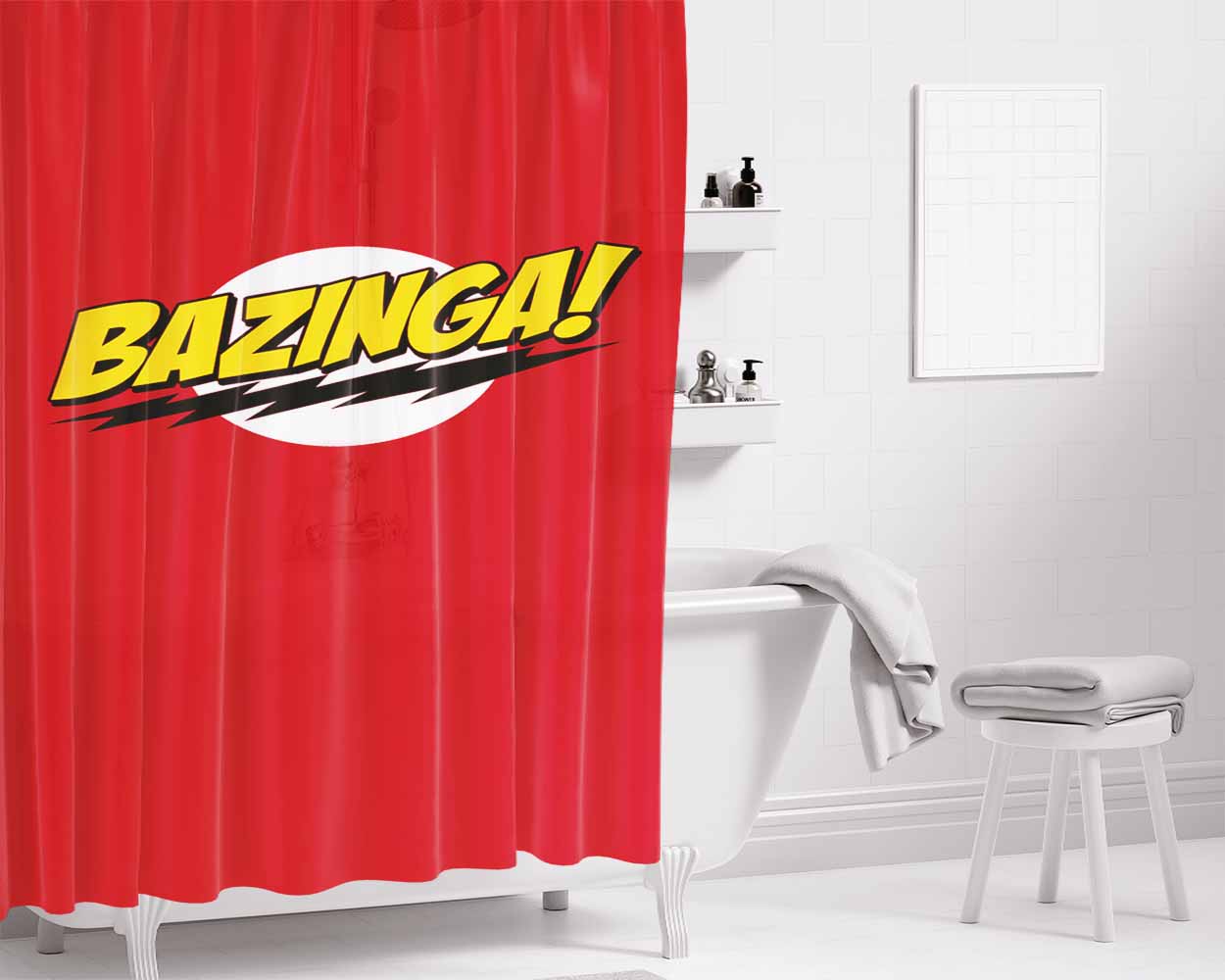 Bazinga Bathroom Shower Curtain Fabric Waterproof | 66 X 72 Inch