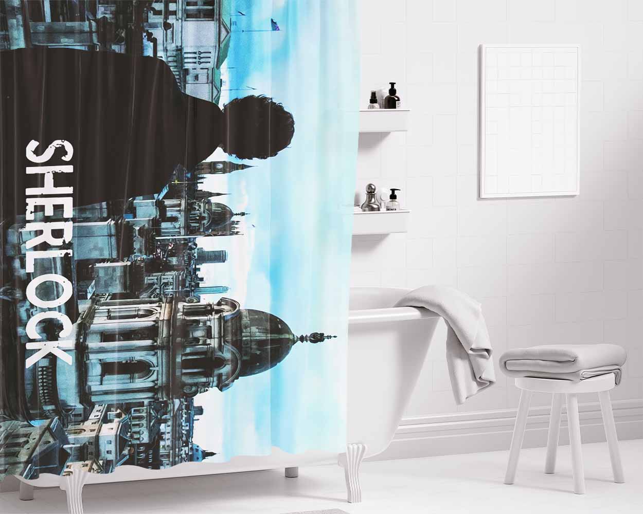 Bbc London Bathroom Shower Curtain Fabric Waterproof | 66 X 72 Inch