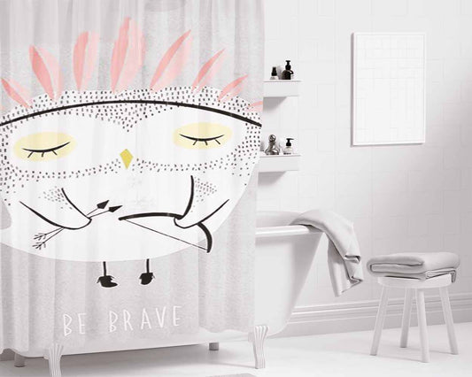 Be Brave Bathroom Shower Curtain Fabric Waterproof | 66 X 72 Inch