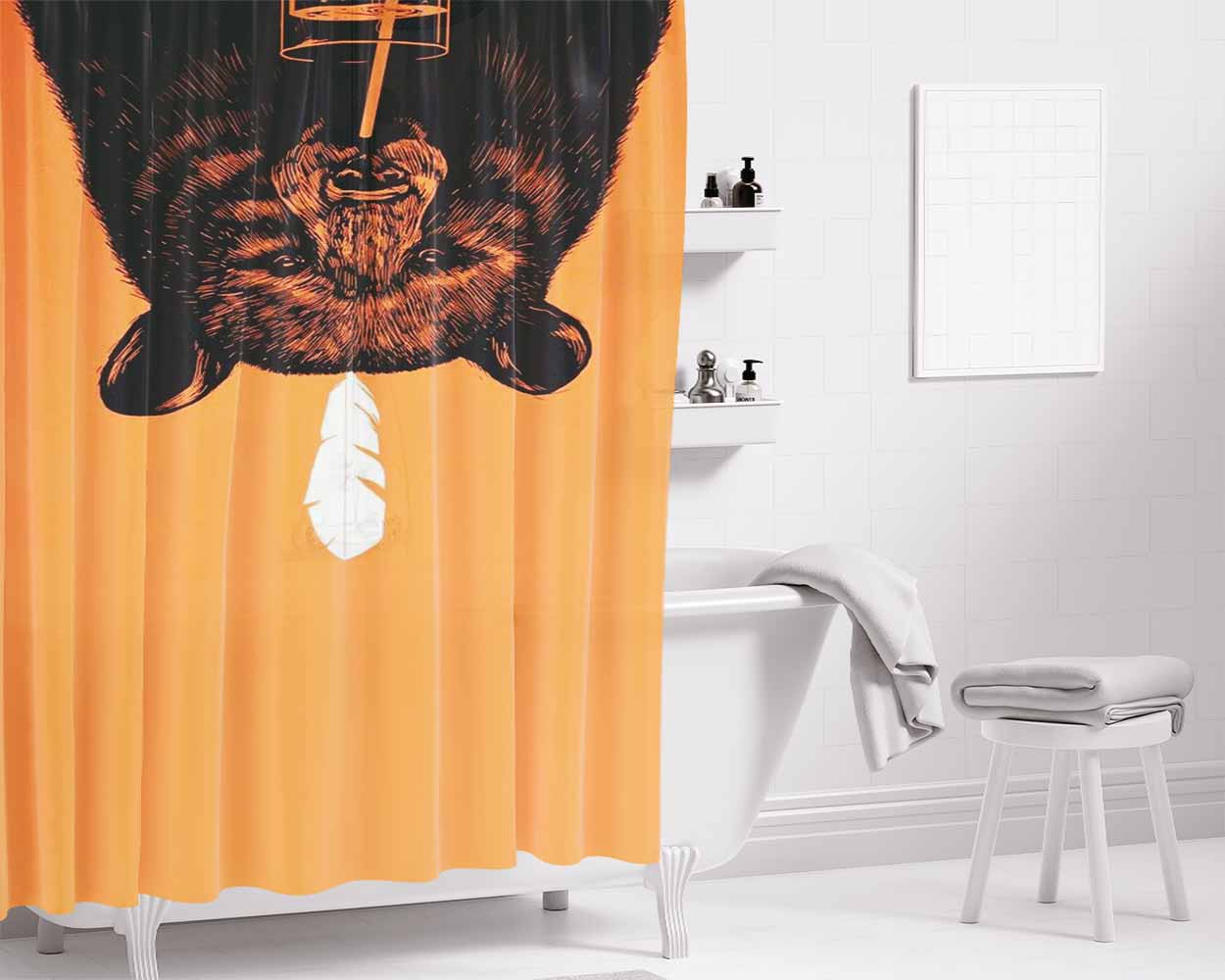 Bear Nard Bathroom Shower Curtain Fabric Waterproof | 66 X 72 Inch
