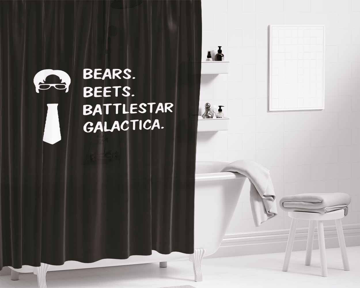 Bears Beets Battlestar Galactica Bathroom Shower Curtain Fabric Waterproof | 66 X 72 Inch