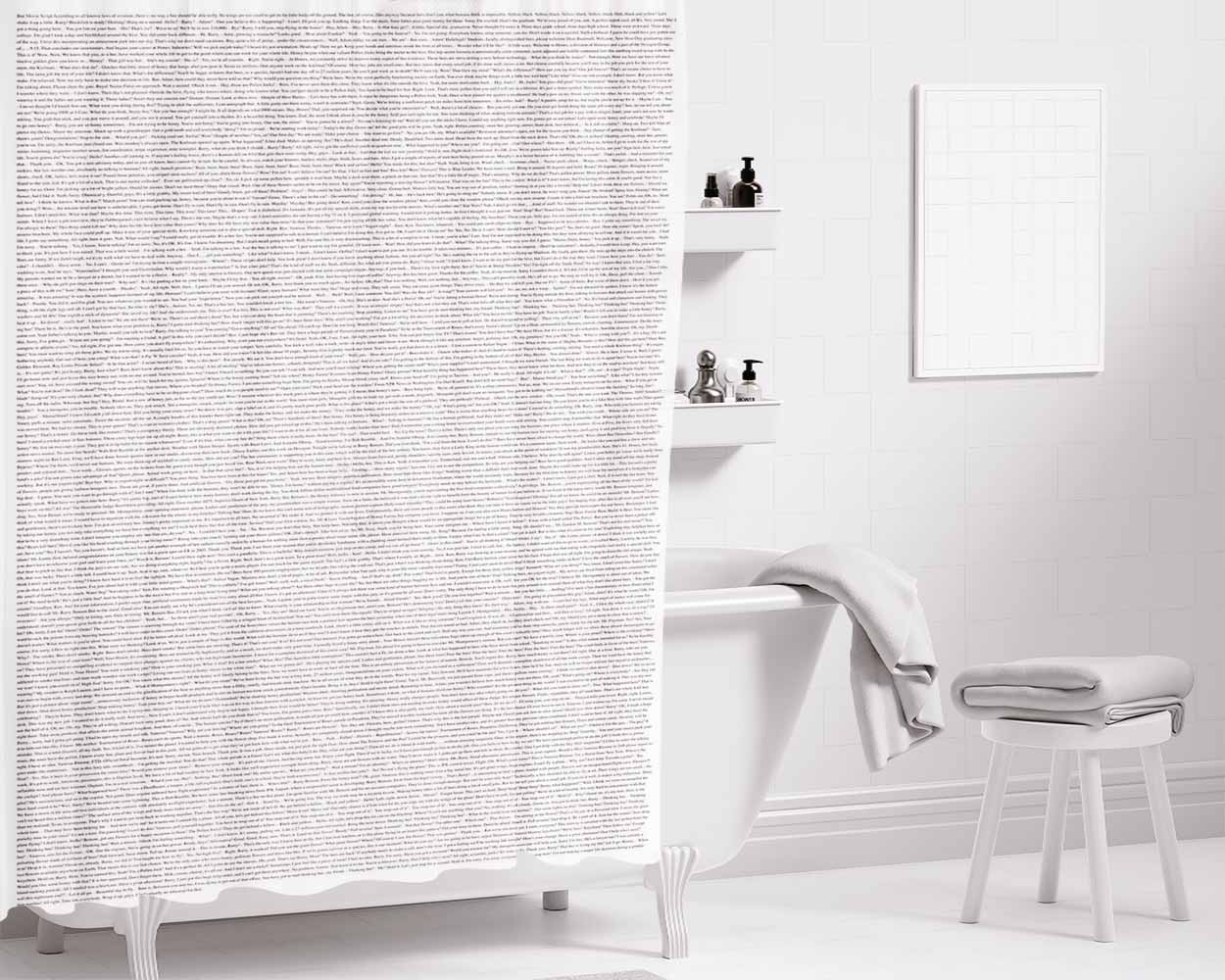 Bee Movie Script Bathroom Shower Curtain Fabric Waterproof | 66 X 72 Inch