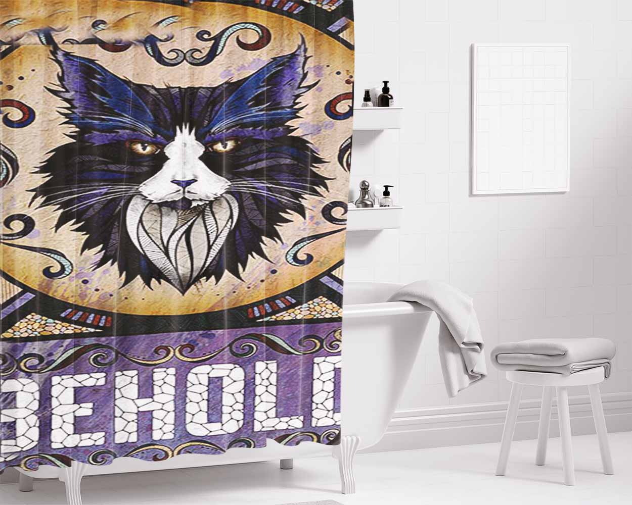 Behold Bathroom Shower Curtain Fabric Waterproof | 66 X 72 Inch
