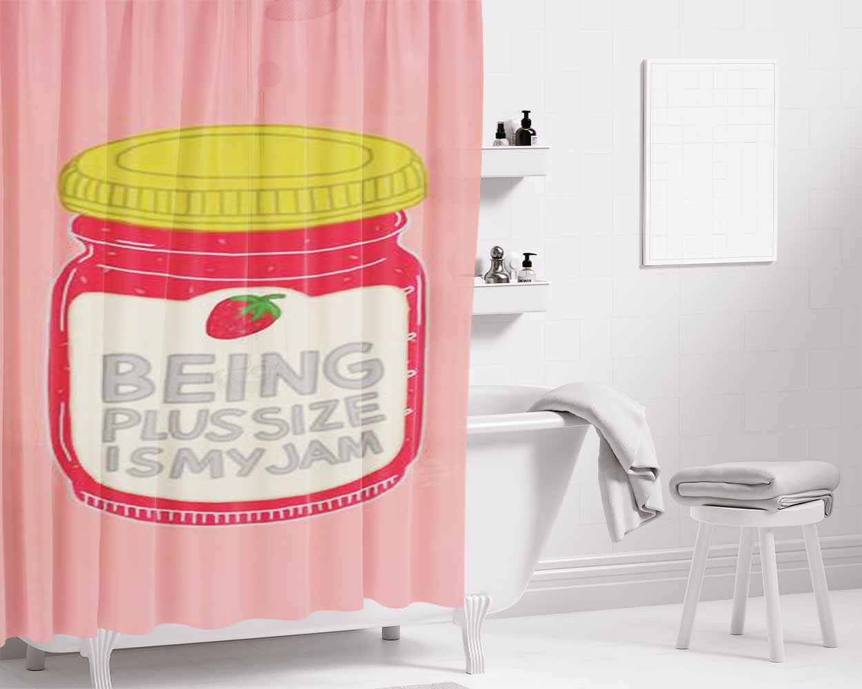 Being Plus Size Is My Jam Bathroom Shower Curtain Fabric Waterproof | 66 X 72 Inch