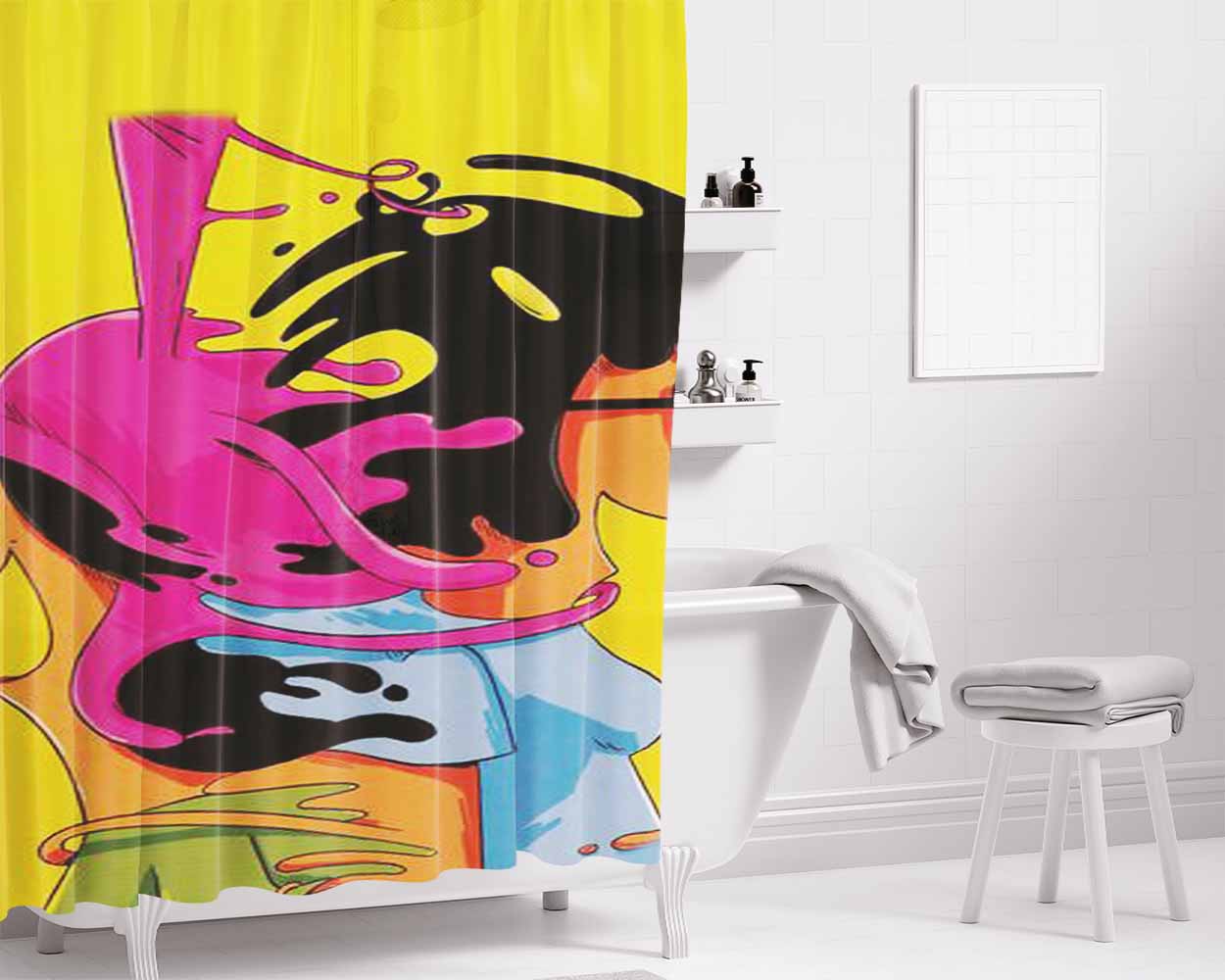 Belcher'S Girls Bathroom Shower Curtain Fabric Waterproof | 66 X 72 Inch