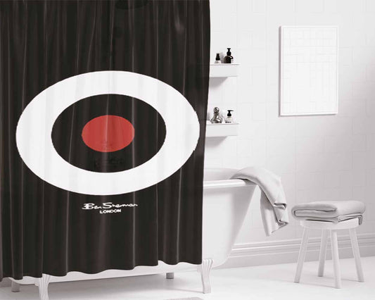 Ben Sherman Fashion Logo Bathroom Shower Curtain Fabric Waterproof | 66 X 72 Inch