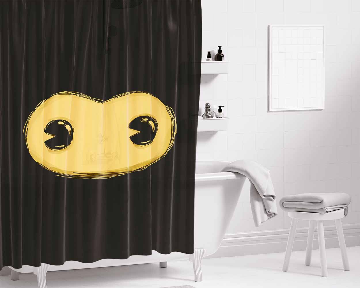 Bendy Bathroom Shower Curtain Fabric Waterproof | 66 X 72 Inch