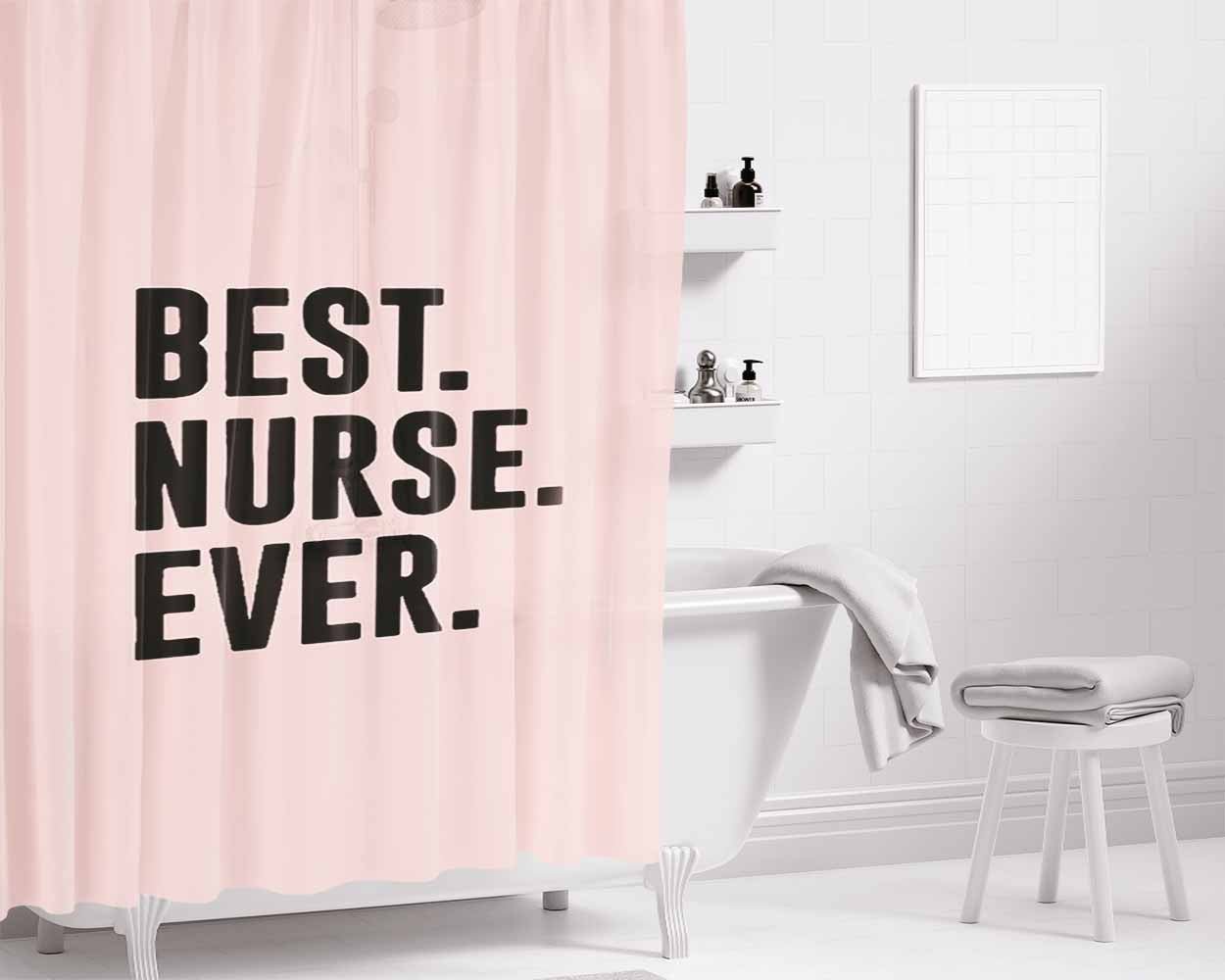 Best Nurse Ever Gift For Special Nurse Holiday Bathroom Shower Curtain Fabric Waterproof | 66 X 72 Inch