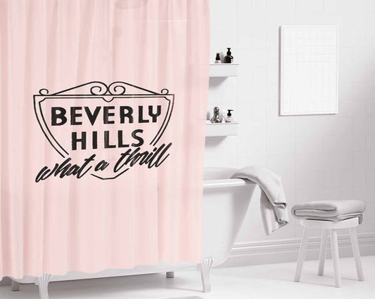 Beverly Troop Beverly Hills What A Thrill Reusable Bathroom Shower Curtain Fabric Waterproof | 66 X 72 Inch