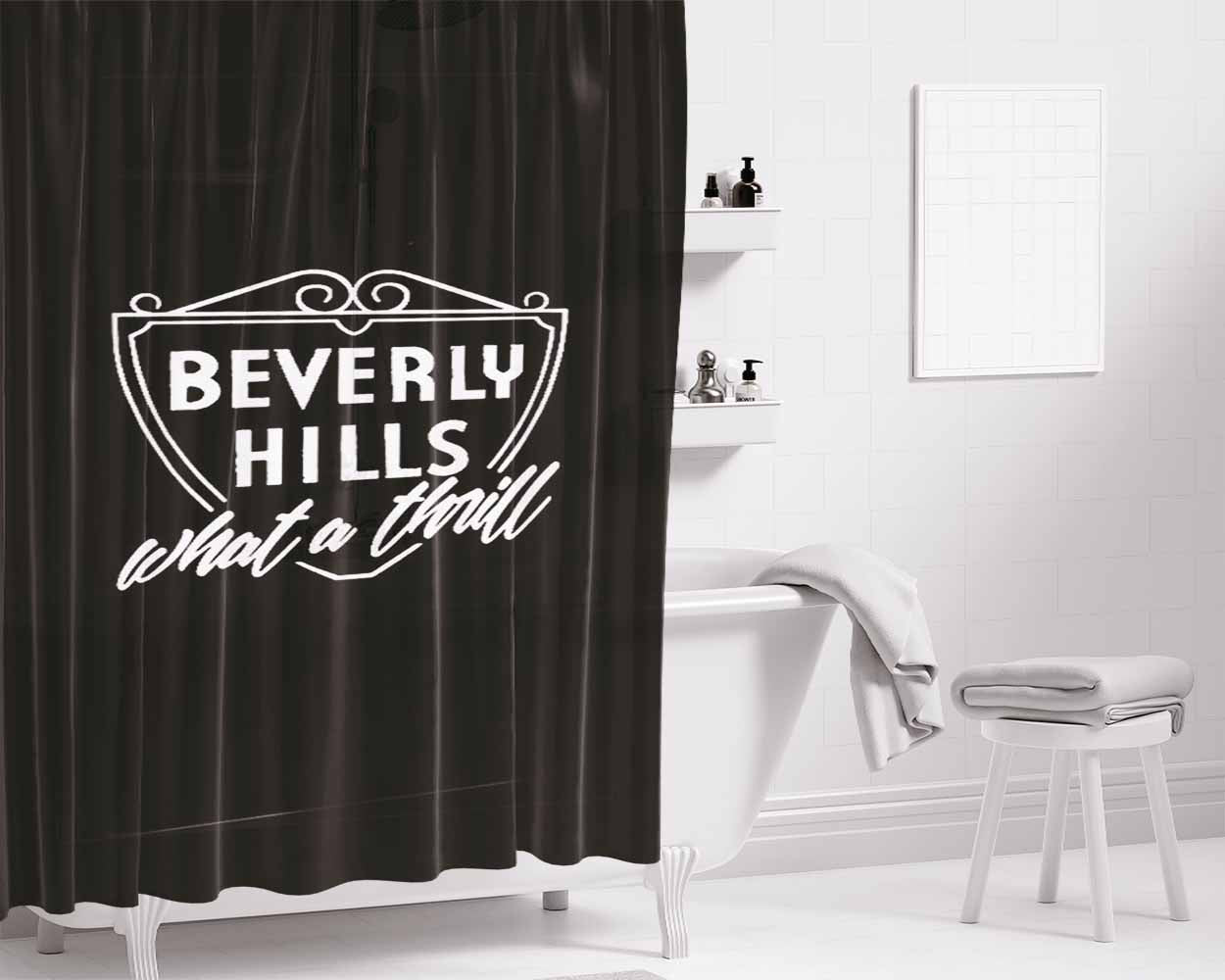 Beverly Troop Beverly Hills Bathroom Shower Curtain Fabric Waterproof | 66 X 72 Inch