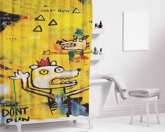 Beware Of Bears Bathroom Shower Curtain Fabric Waterproof | 66 X 72 Inch