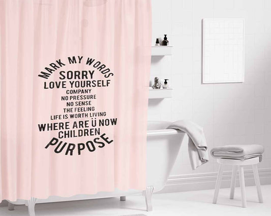 Bieber Purpose Album List New Bathroom Shower Curtain Fabric Waterproof | 66 X 72 Inch