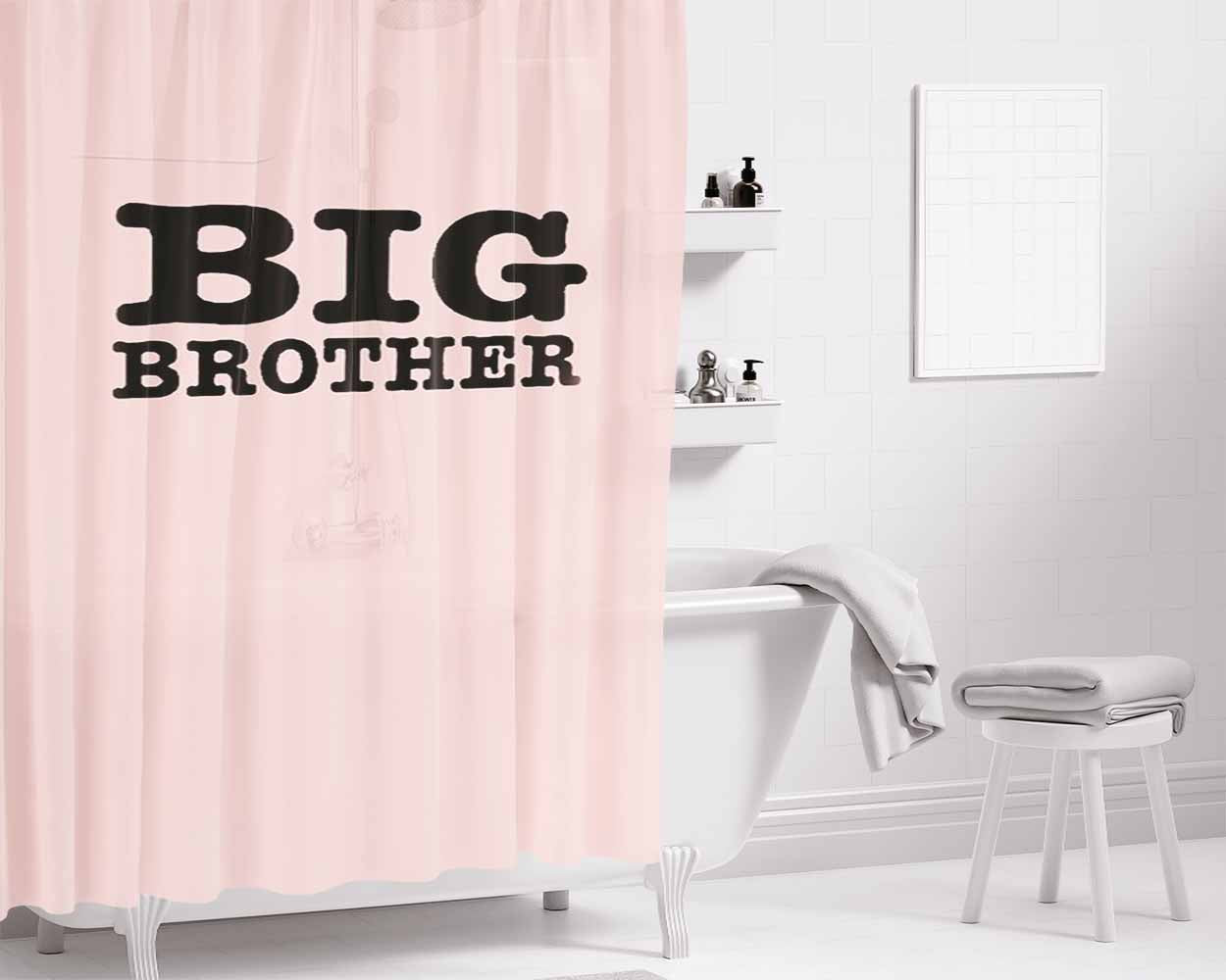 Big Brother Big Bro Sibling Bathroom Shower Curtain Fabric Waterproof | 66 X 72 Inch