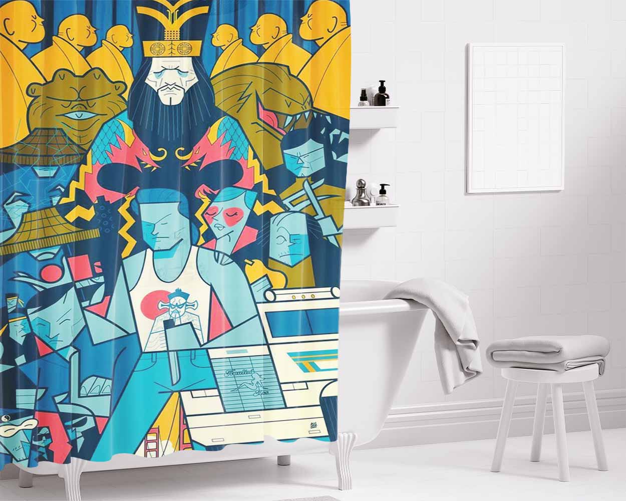 Big Trouble Bathroom Shower Curtain Fabric Waterproof | 66 X 72 Inch