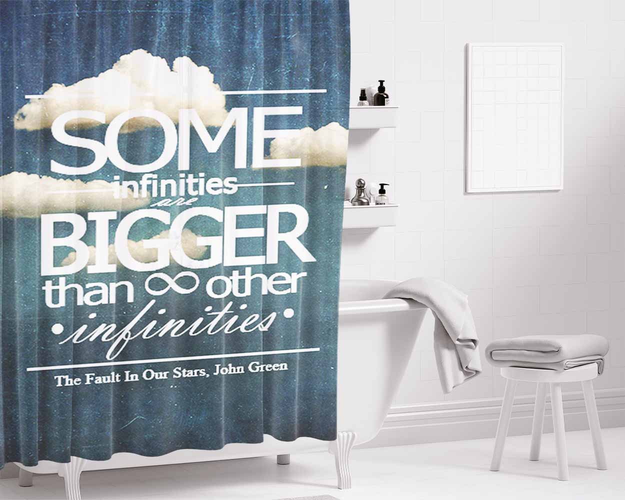 Bigger Infinites Bathroom Shower Curtain Fabric Waterproof | 66 X 72 Inch