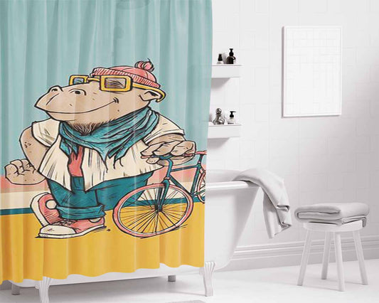 Biking Is A Way Of Life Bathroom Shower Curtain Fabric Waterproof | 66 X 72 Inch