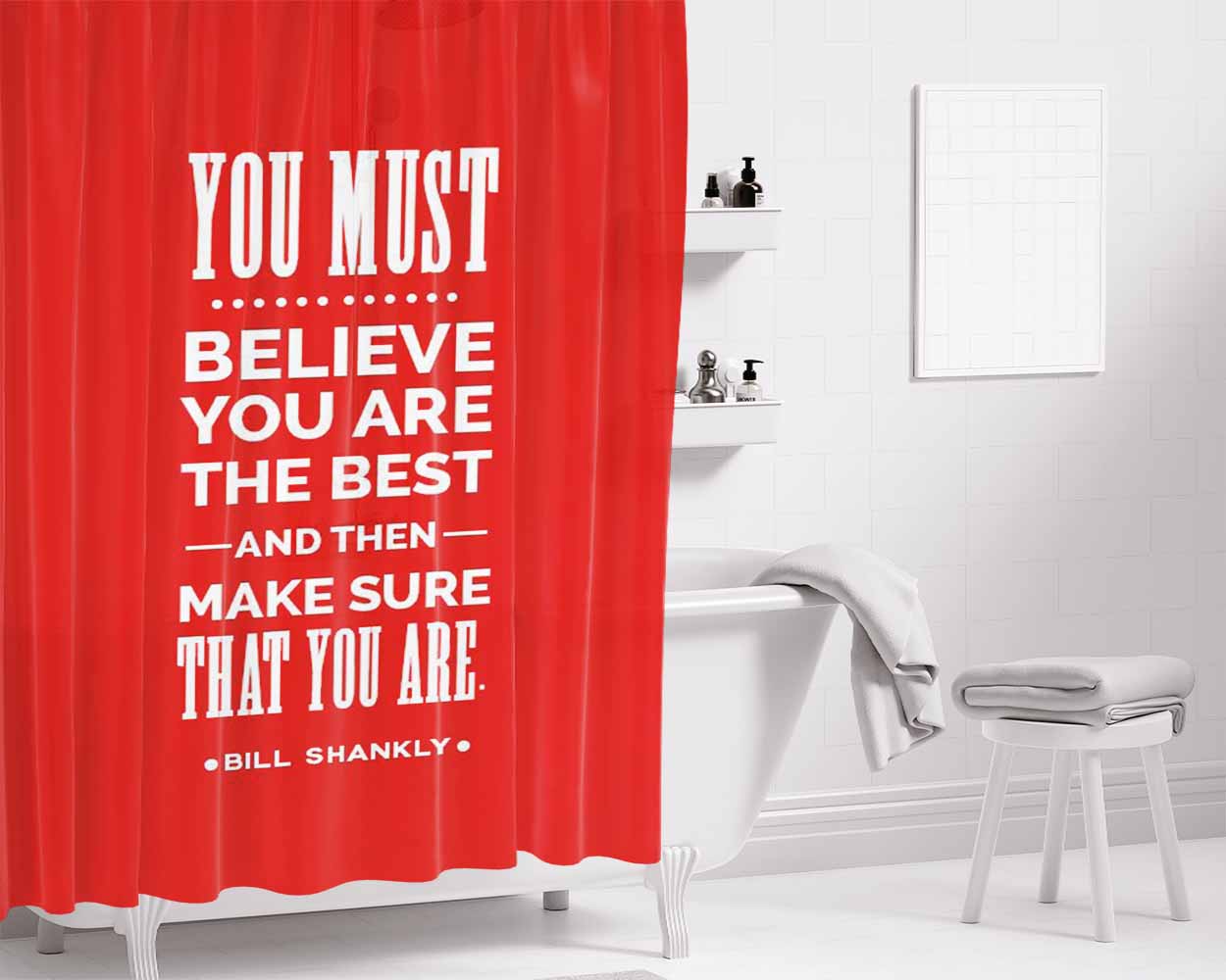Bill Shankly Bathroom Shower Curtain Fabric Waterproof | 66 X 72 Inch