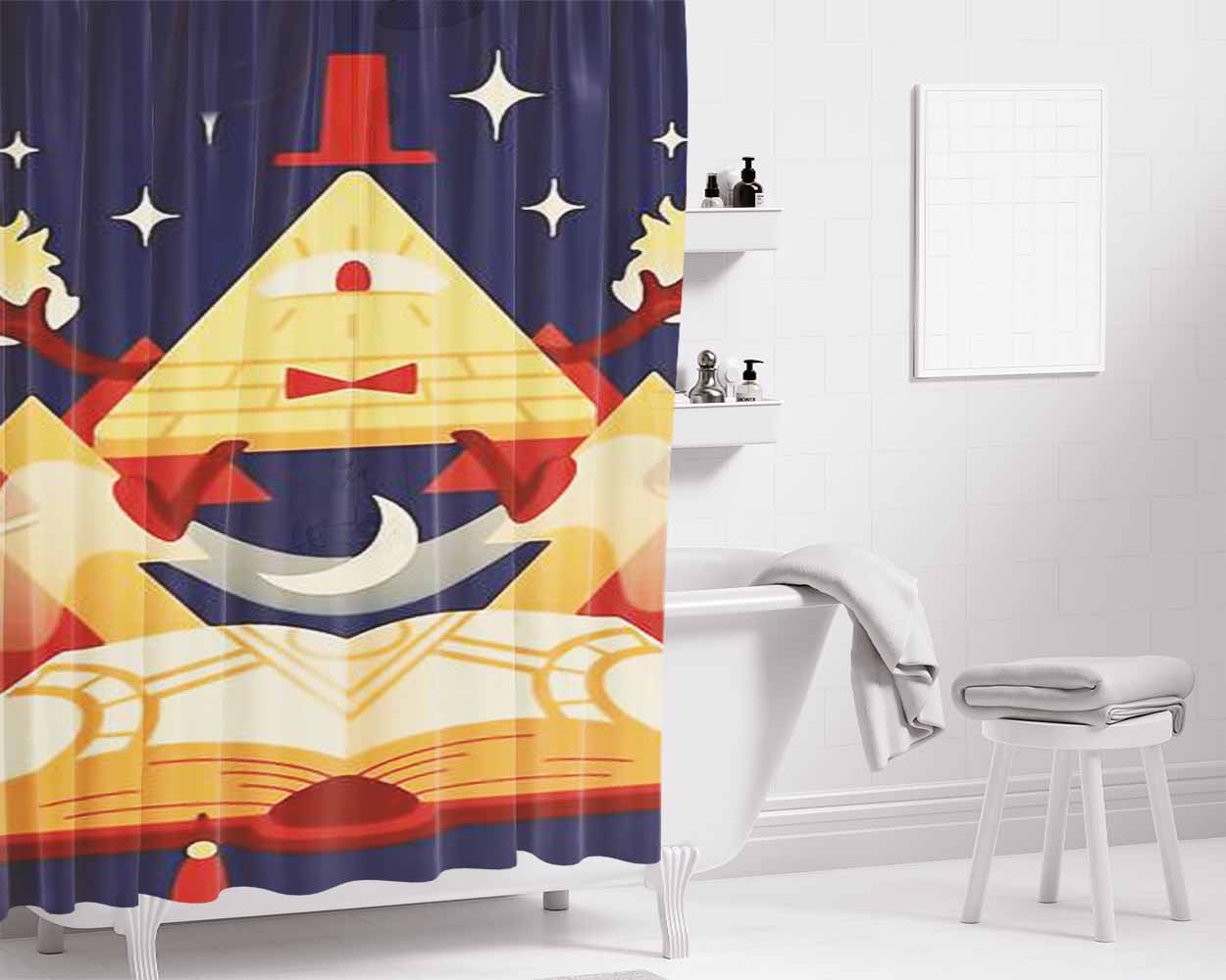 Bill Bathroom Shower Curtain Fabric Waterproof | 66 X 72 Inch