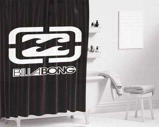 Billabong Logo Surfing Clothing Bathroom Shower Curtain Fabric Waterproof | 66 X 72 Inch