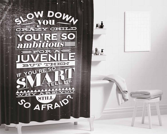 Billy Joel Typography Bathroom Shower Curtain Fabric Waterproof | 66 X 72 Inch