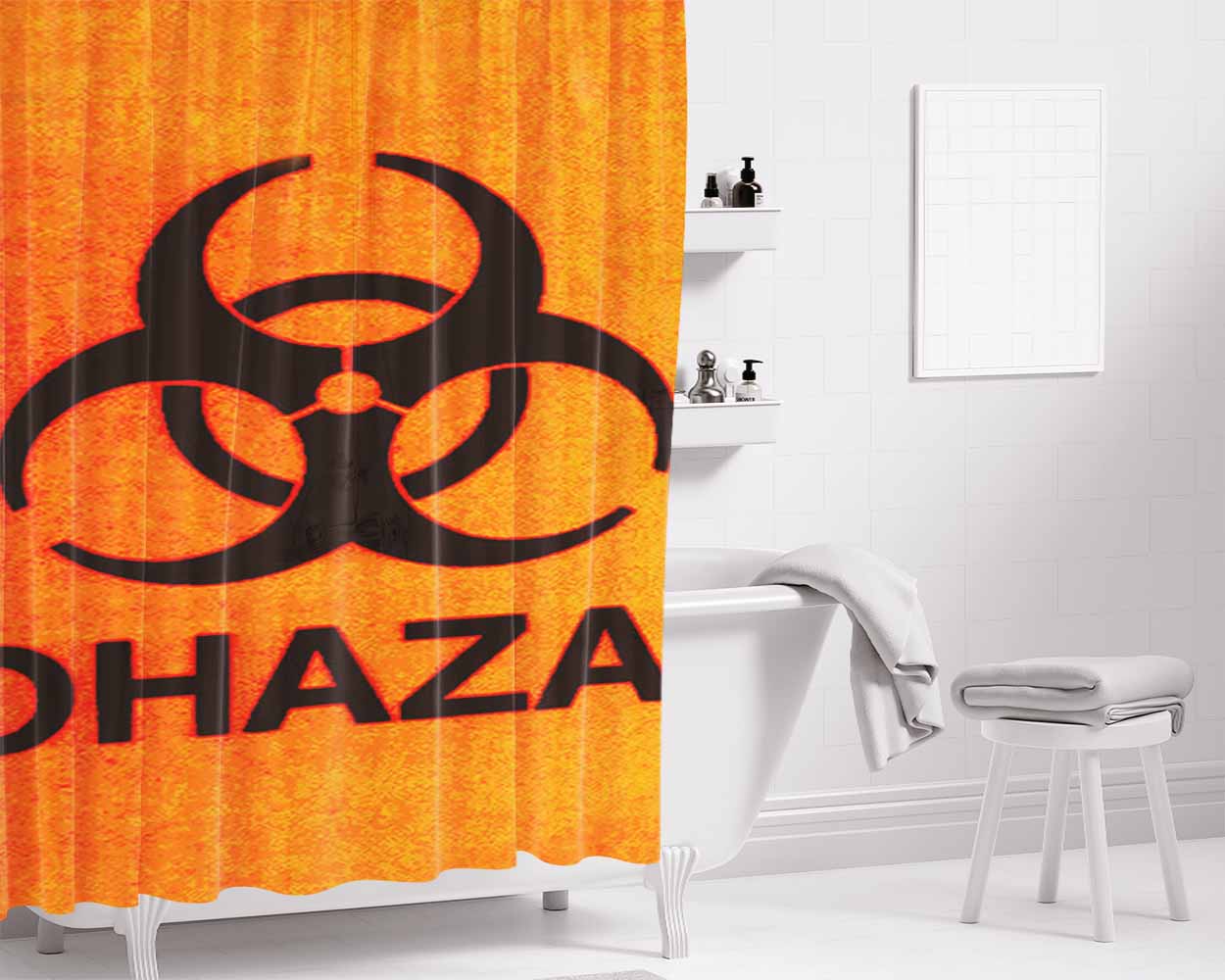 Biohazard Bathroom Shower Curtain Fabric Waterproof | 66 X 72 Inch