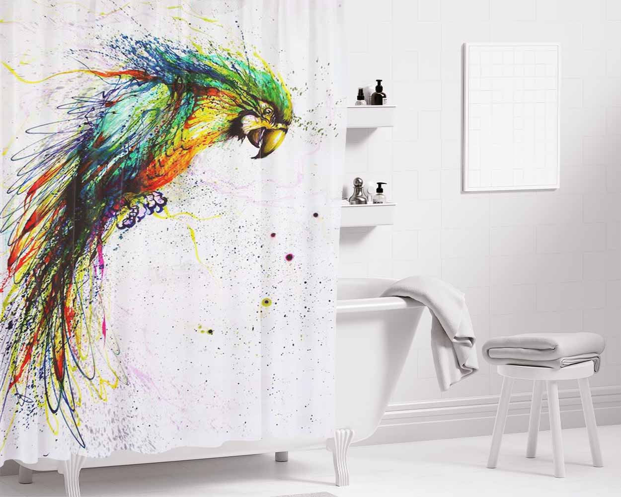 Bird Old Prince Bathroom Shower Curtain Fabric Waterproof | 66 X 72 Inch